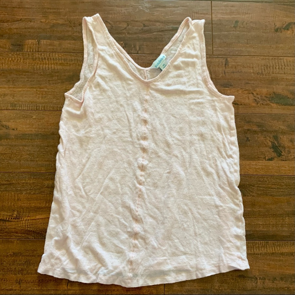 Sundance Light Pink Linen Tank SZ- XS